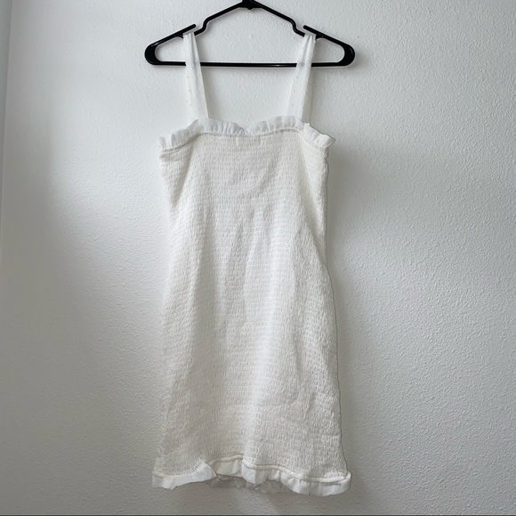 192. NWT White Smocking Bodycon Dress - Picture 6 of 11